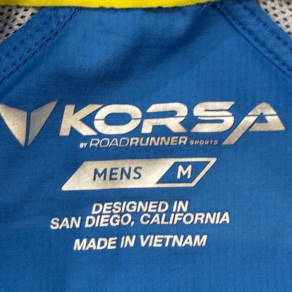 Korsa Accelerate Run Blue Running Full Zip Pockets Hoodie Jacket Men's Size M - Picture 8 of 9